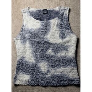 j.t.b. Womens y2K Abstract Lace Top Sleeveless Large Indie Sleeze Mobwife 90s
